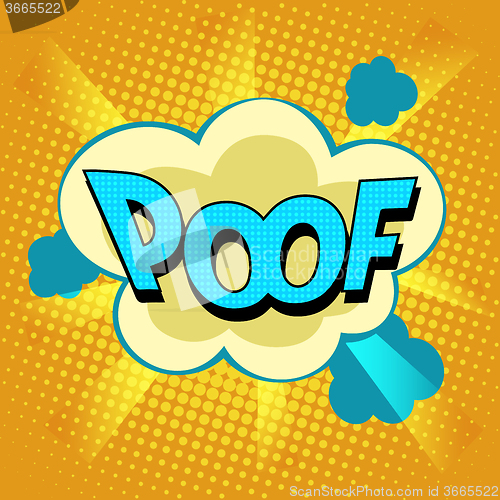 Image of poof comic bubble retro text