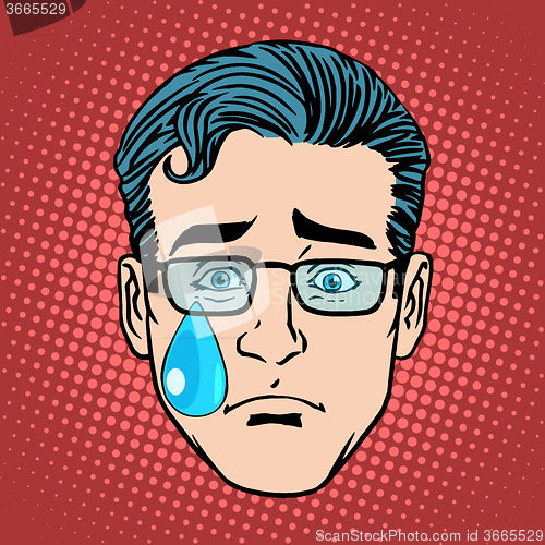Image of Emoji cry sadness man face icon symbol