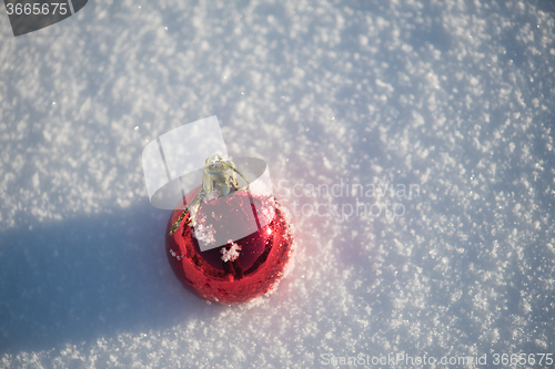 Image of christmas ball in snow