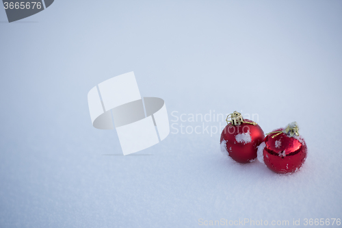 Image of christmas ball in snow