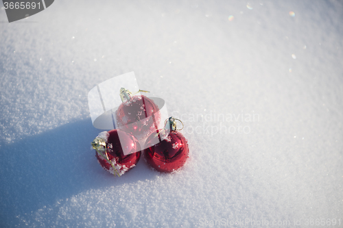 Image of christmas ball in snow