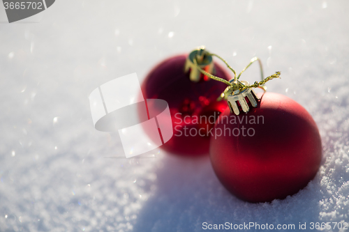 Image of christmas ball in snow