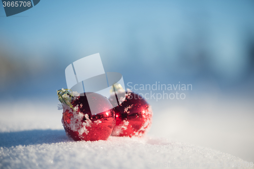 Image of christmas ball in snow