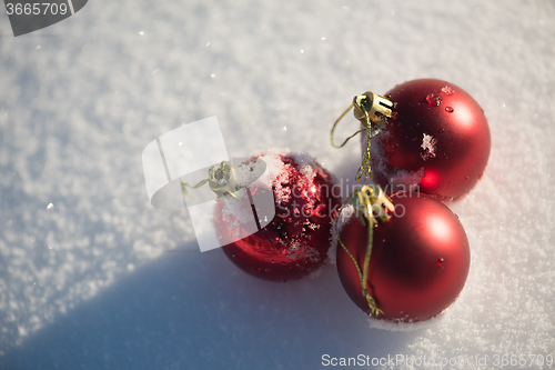 Image of christmas ball in snow