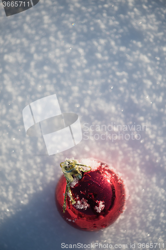 Image of christmas ball in snow