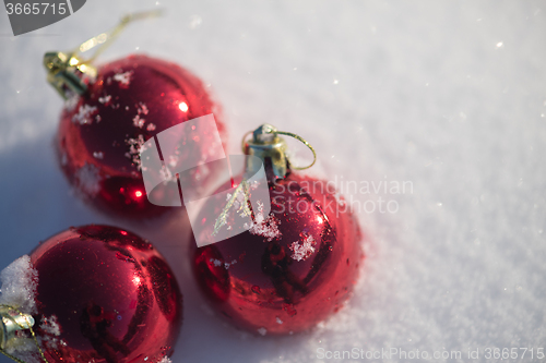 Image of christmas ball in snow