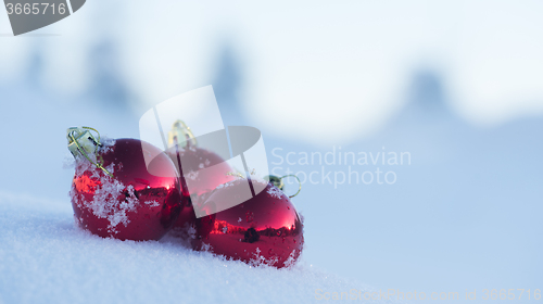 Image of christmas ball in snow