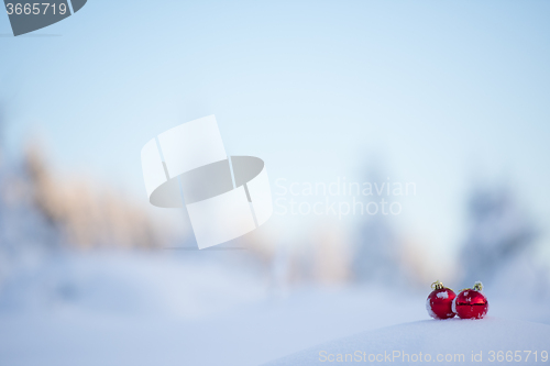 Image of christmas ball in snow