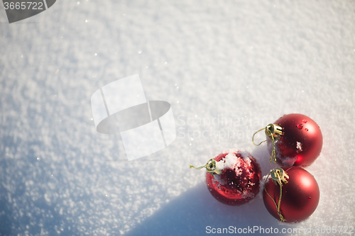 Image of christmas ball in snow