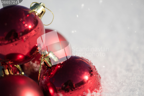 Image of christmas ball in snow