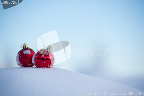 Image of christmas ball in snow