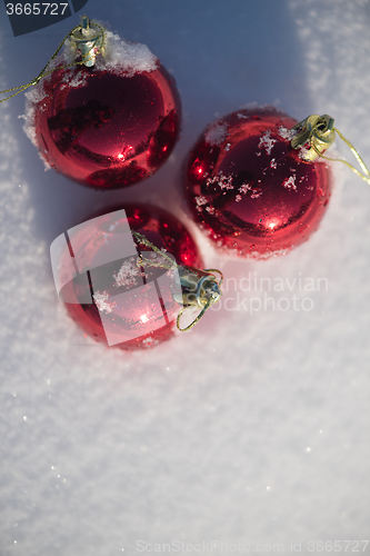 Image of christmas ball in snow