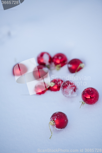 Image of christmas ball in snow