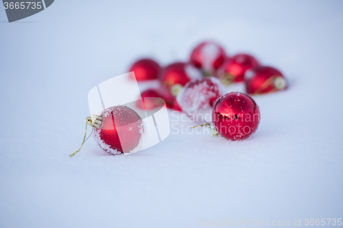 Image of christmas ball in snow