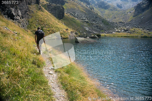 Image of Romantic mountain lake in Alps