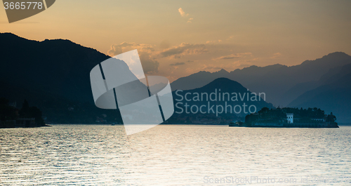 Image of Sunset on Italy lake