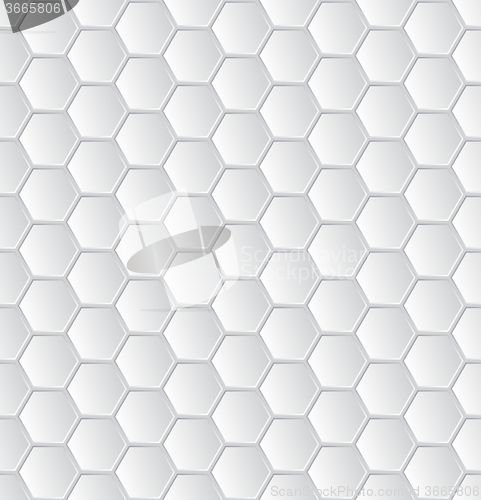 Image of Abstract white hexagon pattern wallpaper