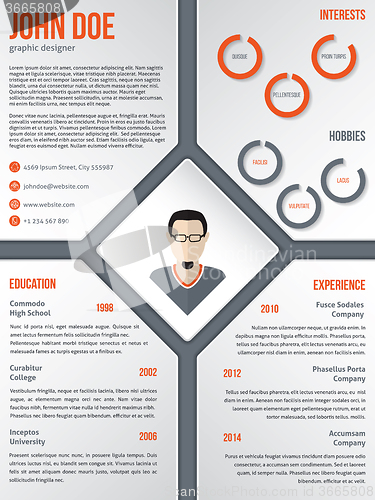 Image of Modern cv resume template with photo in middle