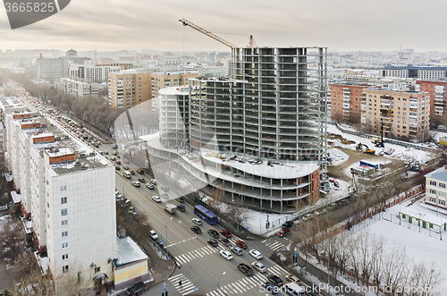 Image of Construction site of residential house in Tyumen