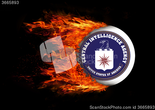 Image of Flag with a trail of fire - CIA