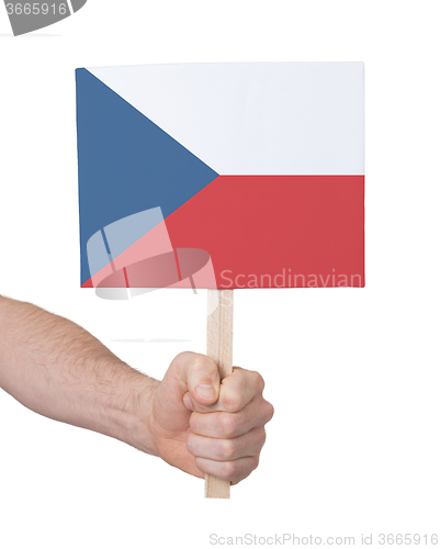 Image of Hand holding small card - Flag of Czech Republic