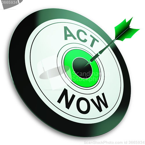 Image of Act Now Shows Sign To Take Action