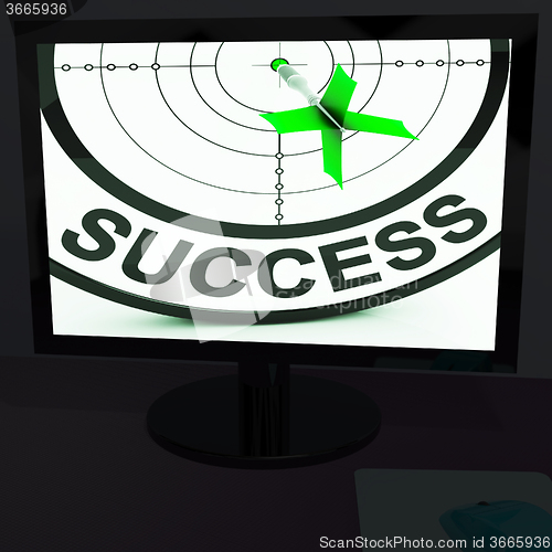 Image of Success On Monitor Shows Progress