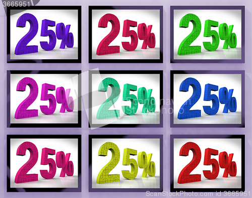 Image of 25 On Monitors Shows Special Offers And Reductions