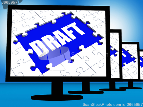 Image of Draft Screen Shows Outline Documents Or Email Letter Online