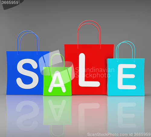 Image of Sale Bags Show Retail Buying and Shopping