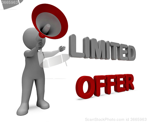 Image of Limited Offer Character Shows Deadline Offers Or Product Promoti