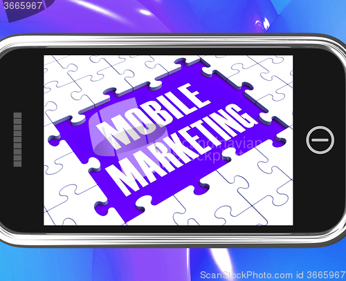 Image of Mobile Marketing On Smartphone Showing Ecommerce
