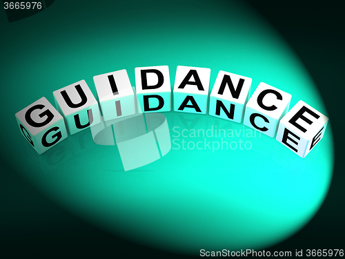 Image of Guidance Dice Show Guiding Advising and Directing