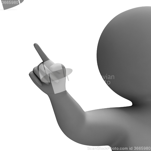 Image of Blank Copyspace And 3d Character Pointing