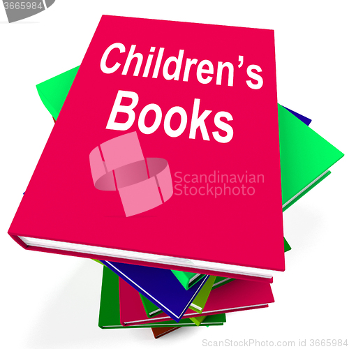 Image of Children\'s Books Book Stack Shows Reading For Kids