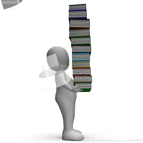 Image of Student Carrying Books Shows Learning