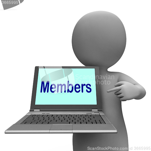 Image of Members Laptop Shows Member Register And Web Subscribing