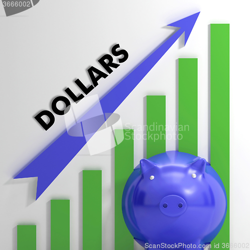 Image of Raising dollars, usd Chart Showing American Growth