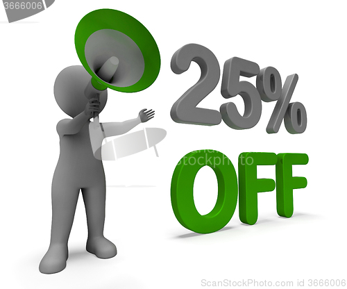 Image of Twenty Five Percent Off Character Means Cut Rate Or Sale 25%