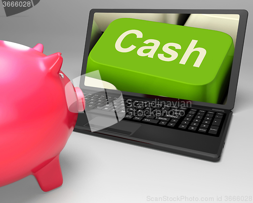 Image of Cash Key Shows Online Finances Earnings And Savings