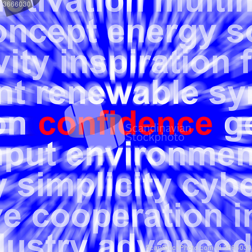 Image of Confidence Word Shows Self-Assurance Composure And Belief
