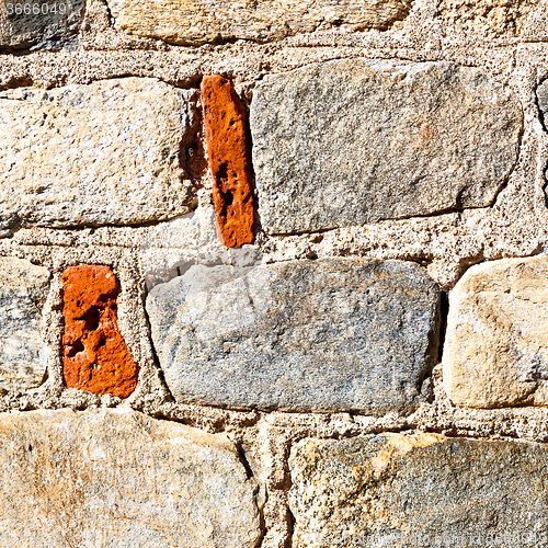 Image of italy  and cracked  step   brick in    old wall texture material