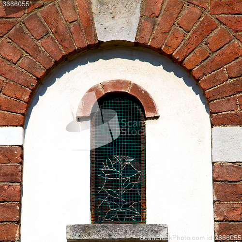 Image of antique contruction in italy europe marble and rose window the w