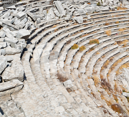 Image of the old  temple and theatre in termessos antalya turkey asia sky