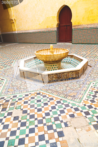 Image of fountain in morocco africa door palace