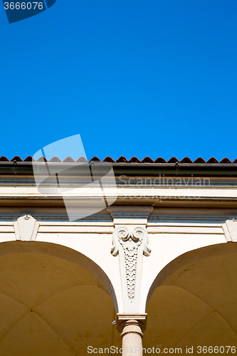 Image of abstract old column in    of europe italy and marble  