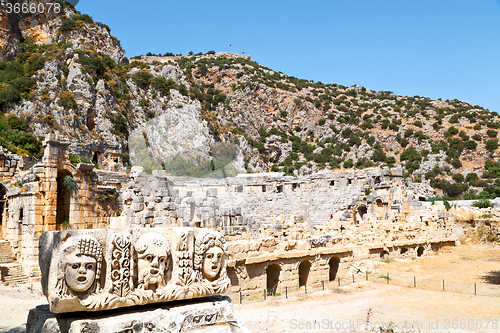 Image of  in  myra turkey   old  and indigenous tomb stone