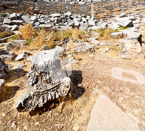 Image of the old  temple and theatre in termessos antalya turkey asia sky