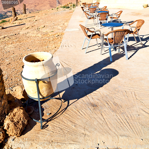 Image of potted  in    valley  morocco  africa the atlas dry mountain uti