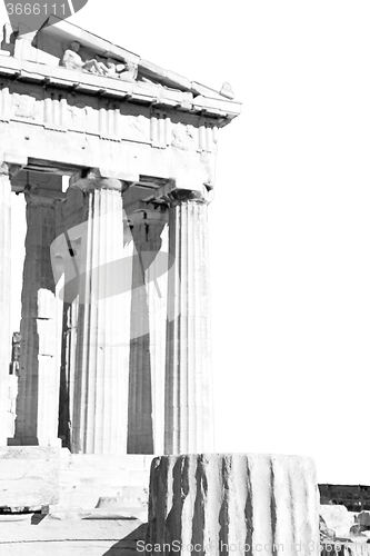 Image of acropolis and  historical   athens in greece the old architectur